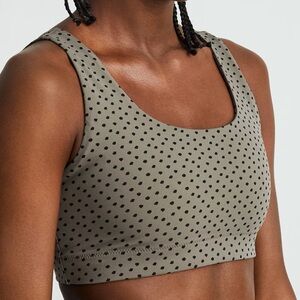 Everlane Olive Polka Dot Sports Bra